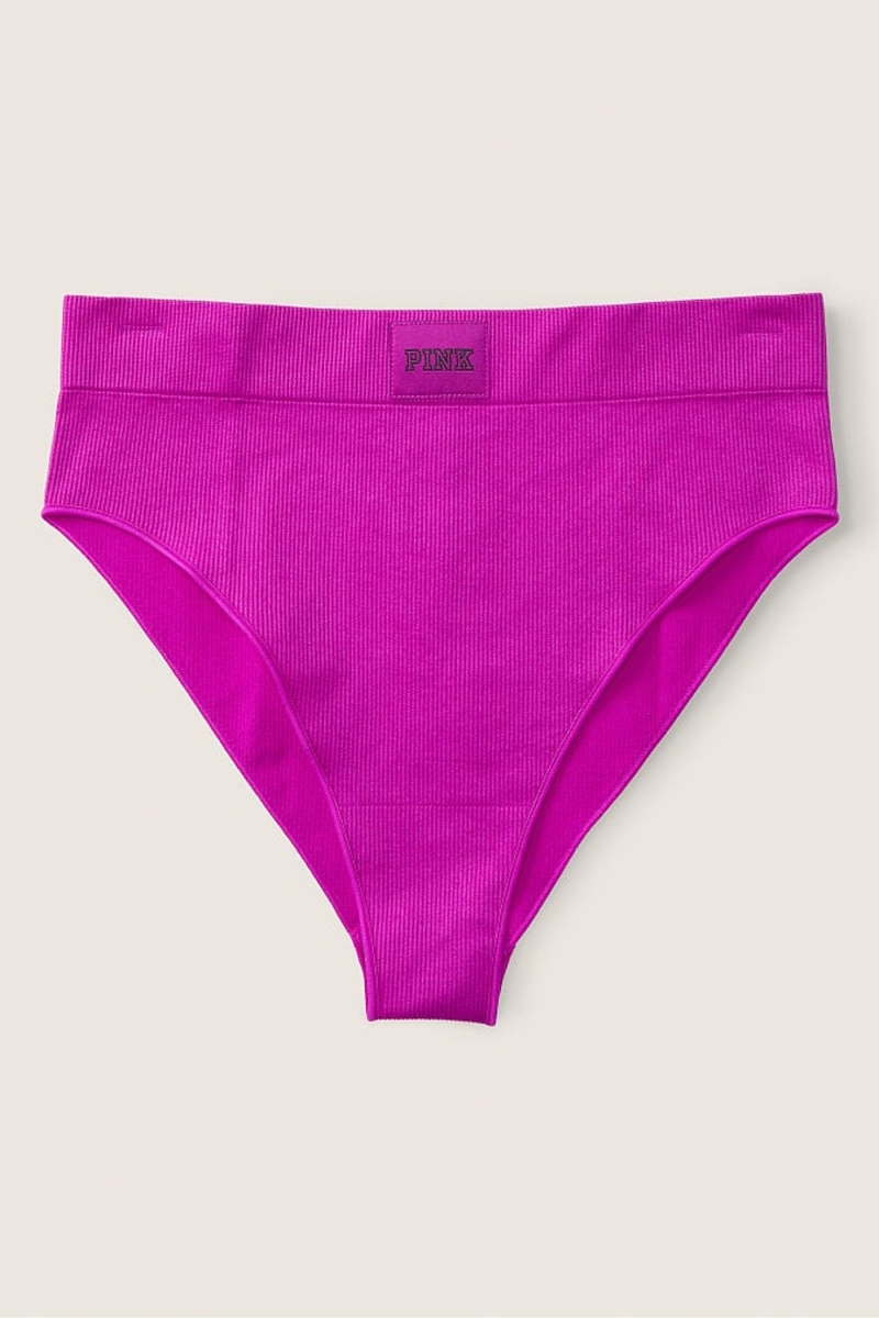 Victoria's Secret Seamless High Cintura Rib Bikini Panties Rosas | 540378ECY