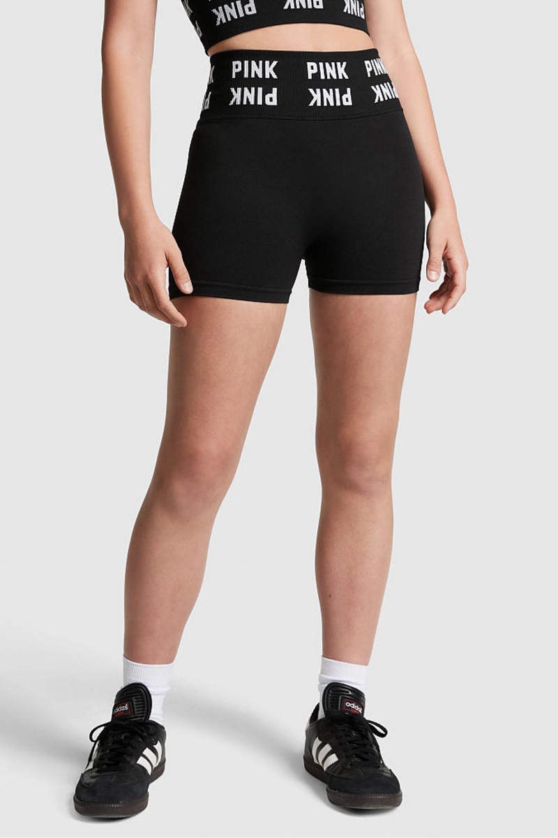 Victoria\'s Secret Seamless High Cintura Shorts Negras | 738920DAY