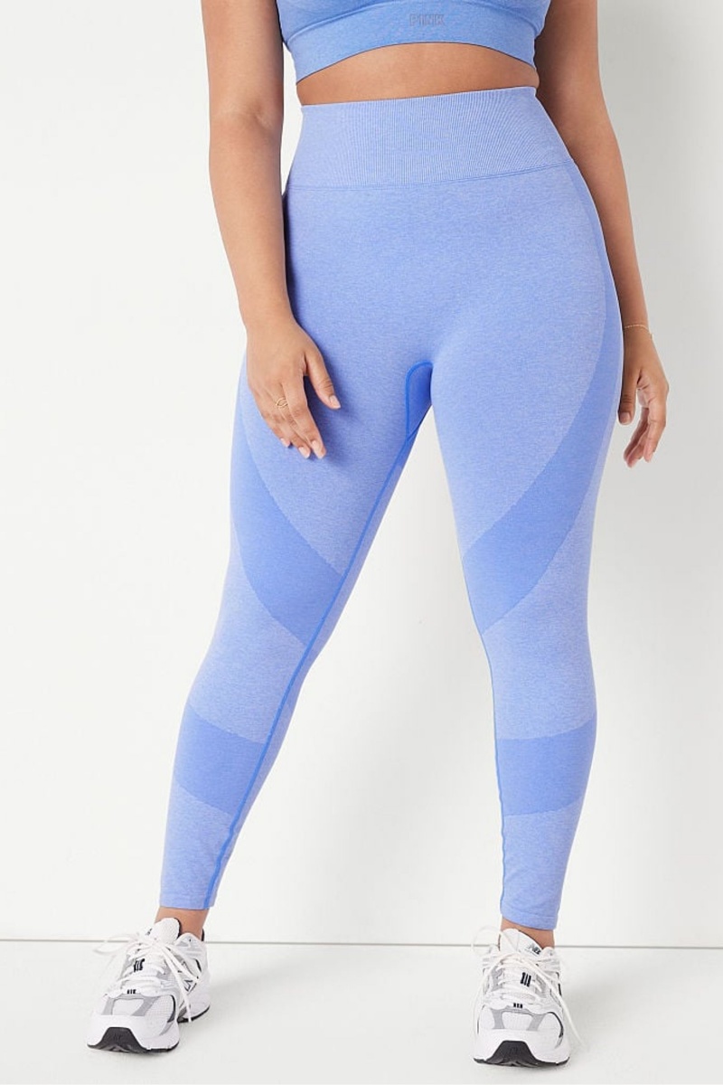 Victoria\'s Secret Seamless High Cintura Full Length Workout Tights Azules | 823109GYE