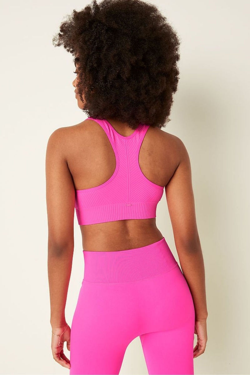 Victoria's Secret Seamless Seamless Lightly Forro Low Impact Racerback Sports Bra Rosas | 291637NXE