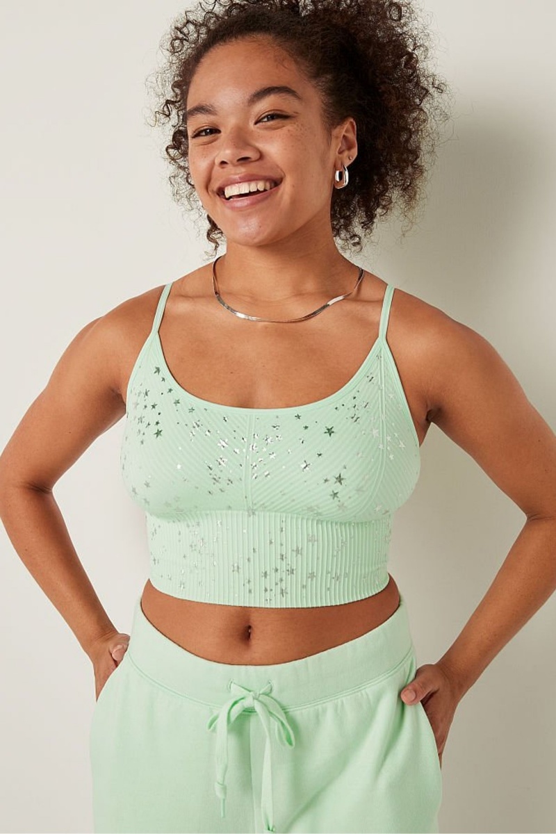 Victoria\'s Secret Seamless Seamless Lightly Forro Low Impact Sports Bra Verde | 432910WNL