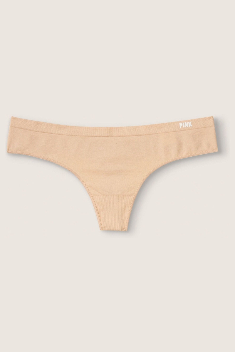 Victoria\'s Secret Seamless Tanga Panties Buff Nude | 263105CIV