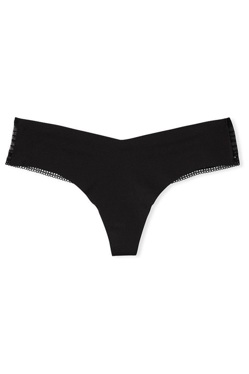 Victoria's Secret Sexy Illusions by Encaje No Show Tanga Panties Negras | 501234YGC