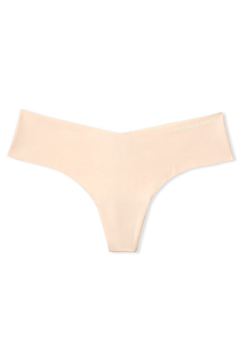 Victoria's Secret Sexy Illusions by Smooth No Show Tanga Panties Champagne Nude | 451280ANP