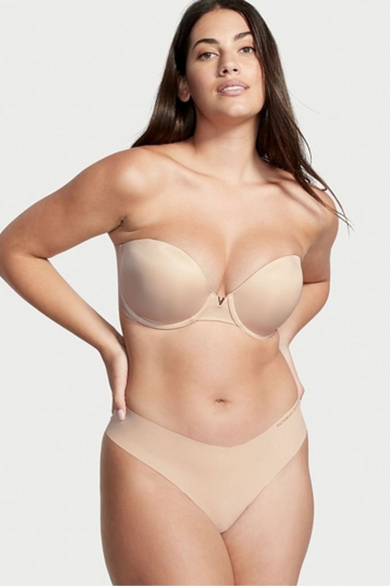 Victoria's Secret Sexy Illusions by Smooth Multiway Strapless Push Up Bra Champagne Nude | 508942RMT