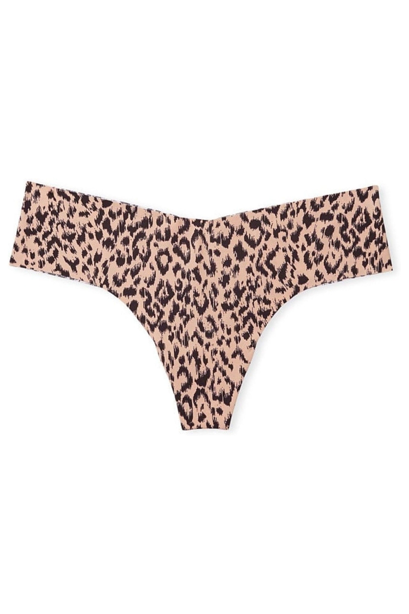 Victoria's Secret Sexy Illusions by Smooth No Show Tanga Panties Rosas Leopardo | 842697NSZ