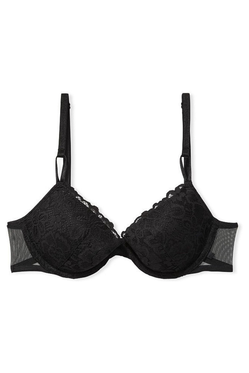 Victoria's Secret Sexy Tee Encaje Lightly Forro T-Shirt Bra Negras | 301746DXE