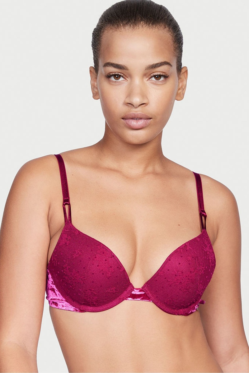 Victoria\'s Secret Sexy Tee Encaje Push Up Bra Burdeos Rojas | 925347AYL