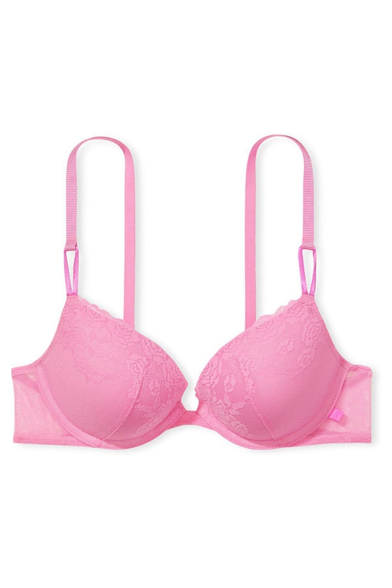 Victoria\'s Secret Sexy Tee Encaje T-Shirt Push Up Bra Rosas | 649185NOK