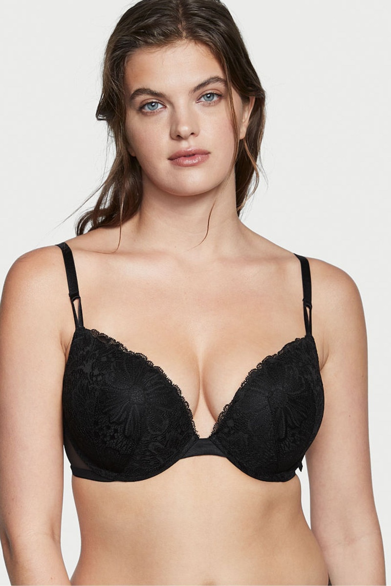 Victoria\'s Secret Sexy Tee Encaje T-Shirt Push Up Bra Negras | 825107VXG