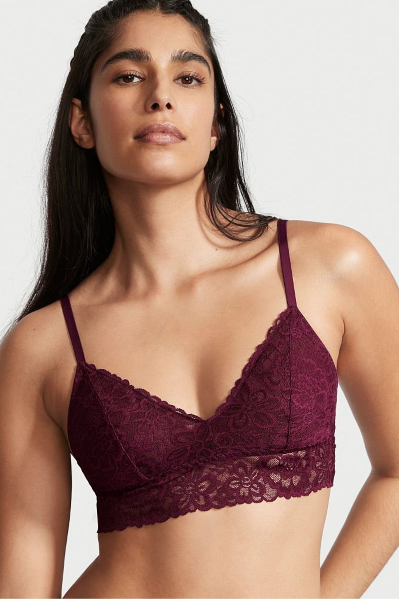 Victoria\'s Secret Sexy Tee Encaje Unlined Bralette Burdeos Moradas | 204958SNV