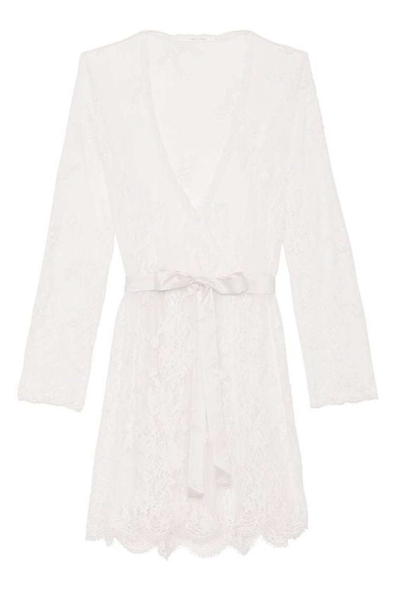 Victoria's Secret Sheer Encaje Robe Blancas | 238194MZI