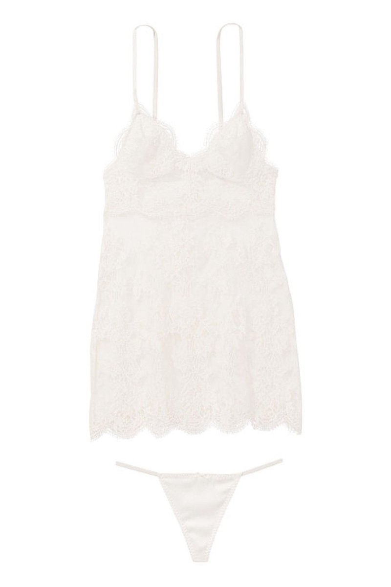 Victoria's Secret Sheer Encaje Slip Blancas | 294367XKD