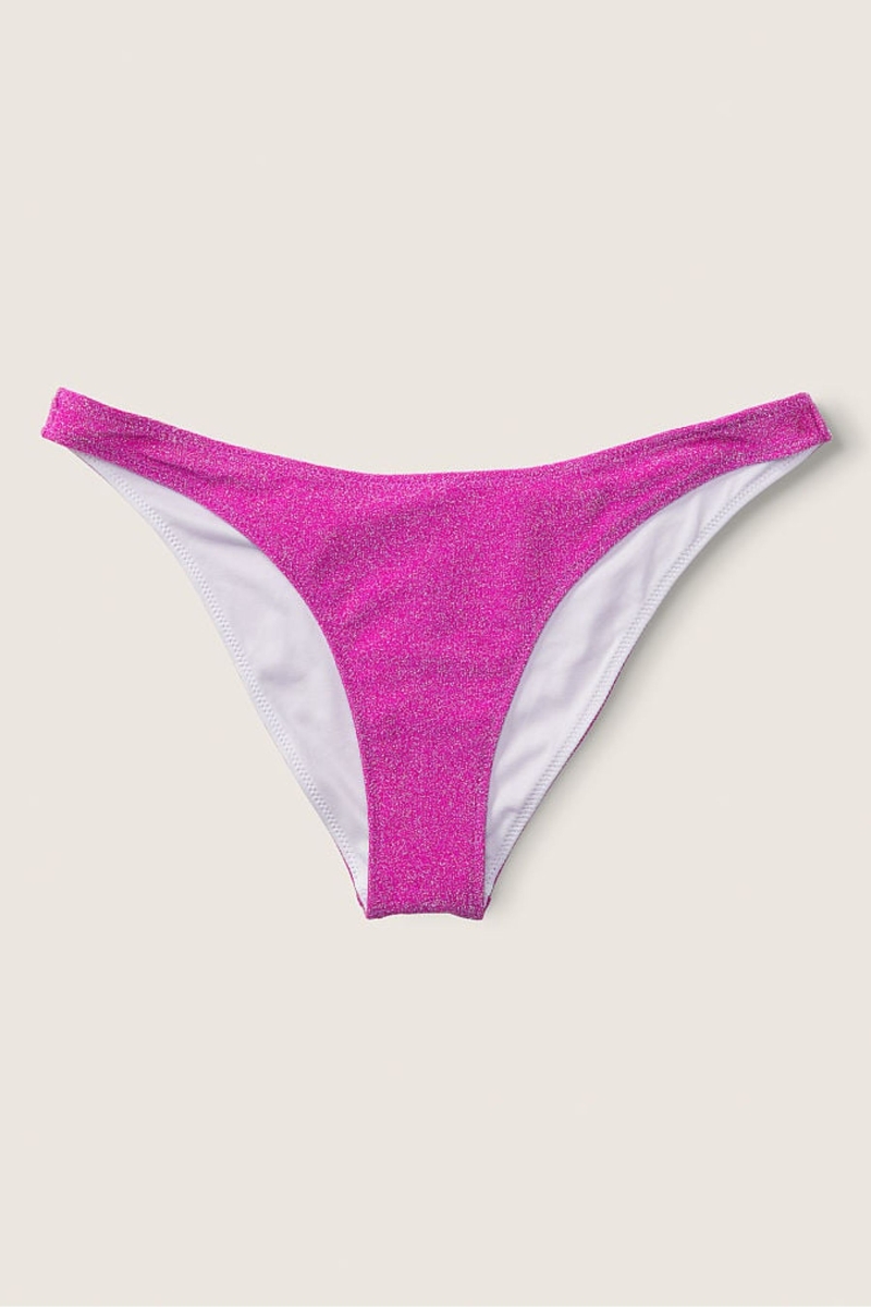 Victoria's Secret Shimmer High Cintura Cheeky Bikini Bottom Dahlia Magenta | 210648XFR