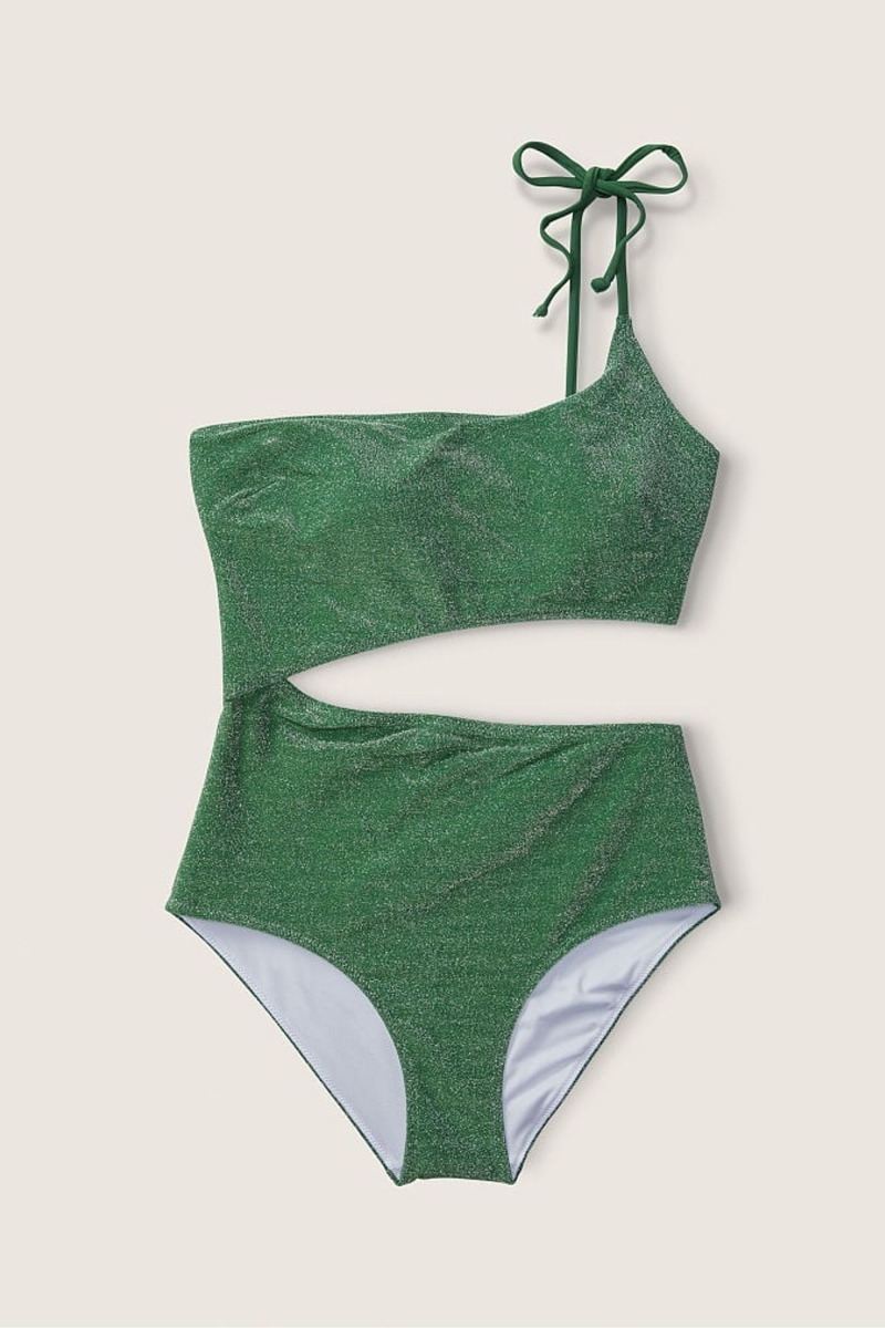 Victoria's Secret Shimmer One Shoulder Swimsuit Verde | 534208BUW