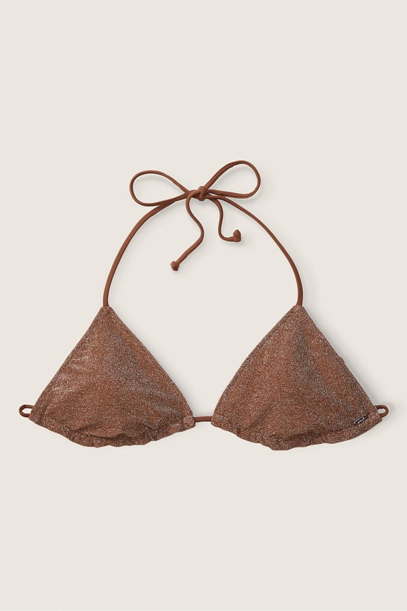 Victoria's Secret Shimmer Push Up Bikini Top Marrones | 427350TPA