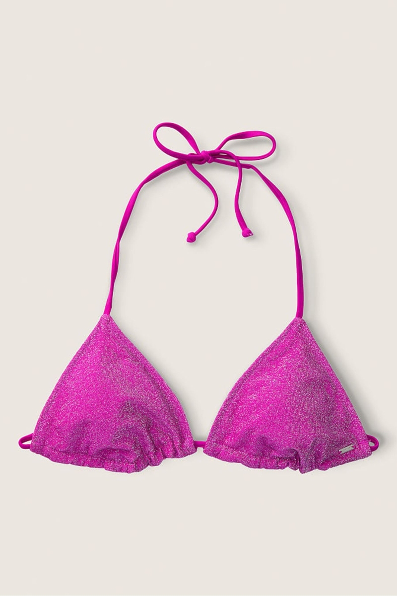 Victoria's Secret Shimmer Push Up Bikini Top Rosas | 437281HEG