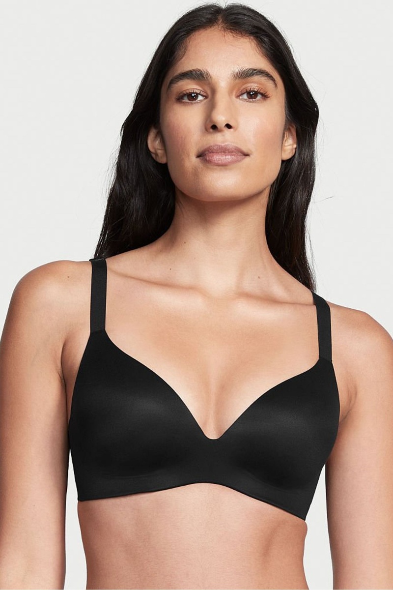 Victoria\'s Secret Smooth Lightly Forro Non Wired Push Up Bra Negras | 825609OAY