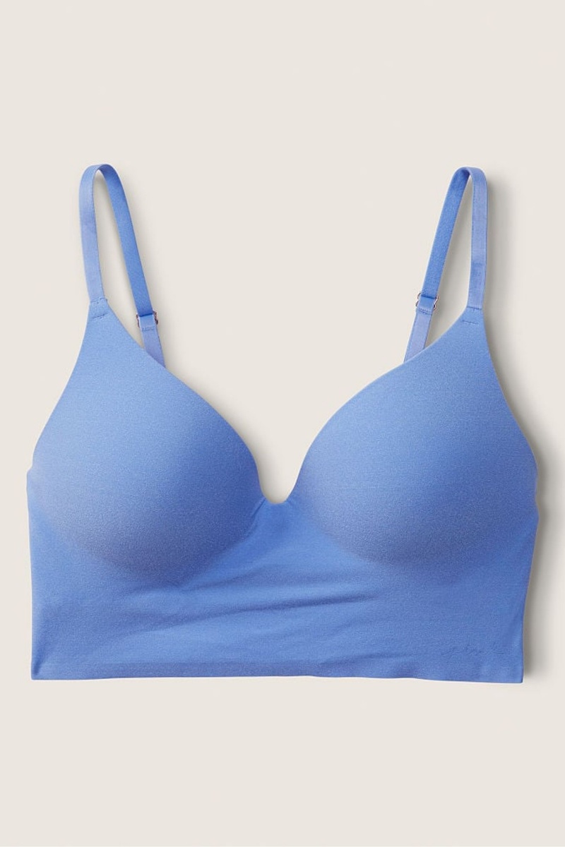 Victoria\'s Secret Smooth Non Wired Push Up Bralette Azules | 837240WZX