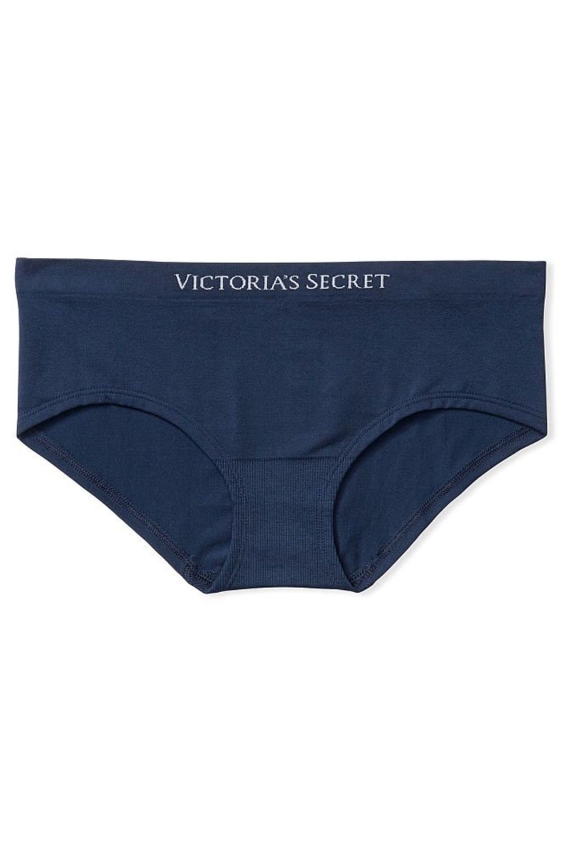 Victoria's Secret Smooth Seamless Hipster Panties Azul Marino Azules | 094762NOF