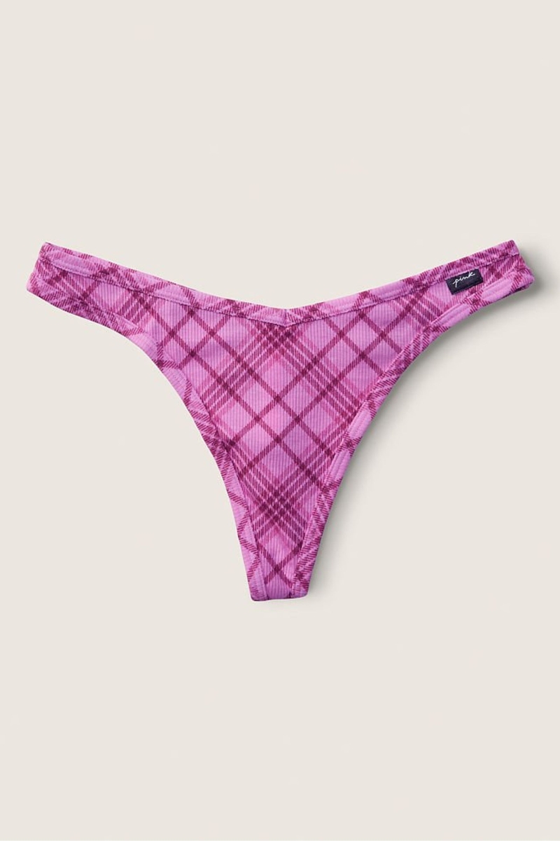 Victoria\'s Secret Stretch Algodon Algodon Tanga Panties Rosas | 035128CIX