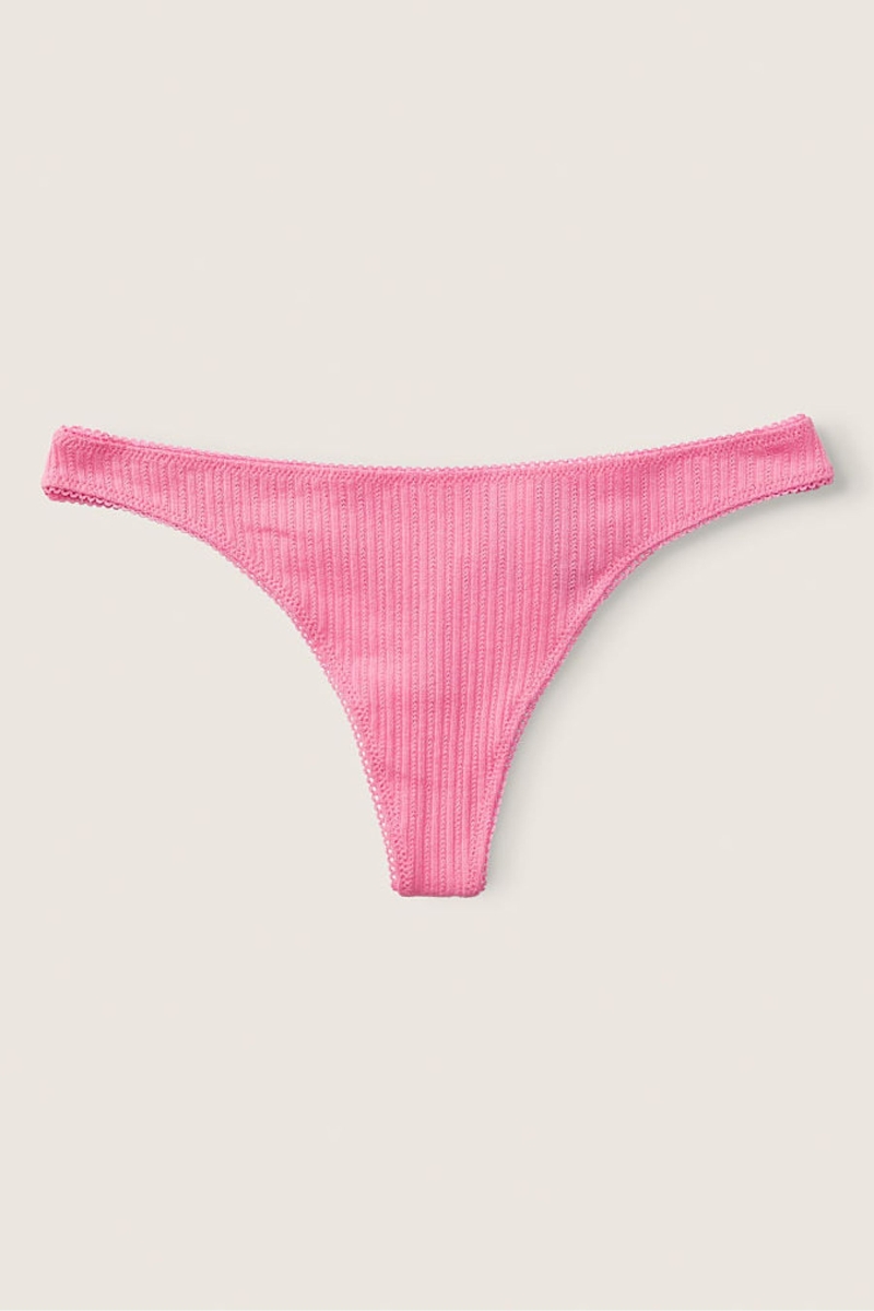 Victoria\'s Secret Stretch Algodon Algodon Tanga Panties Rosas | 127093RQN