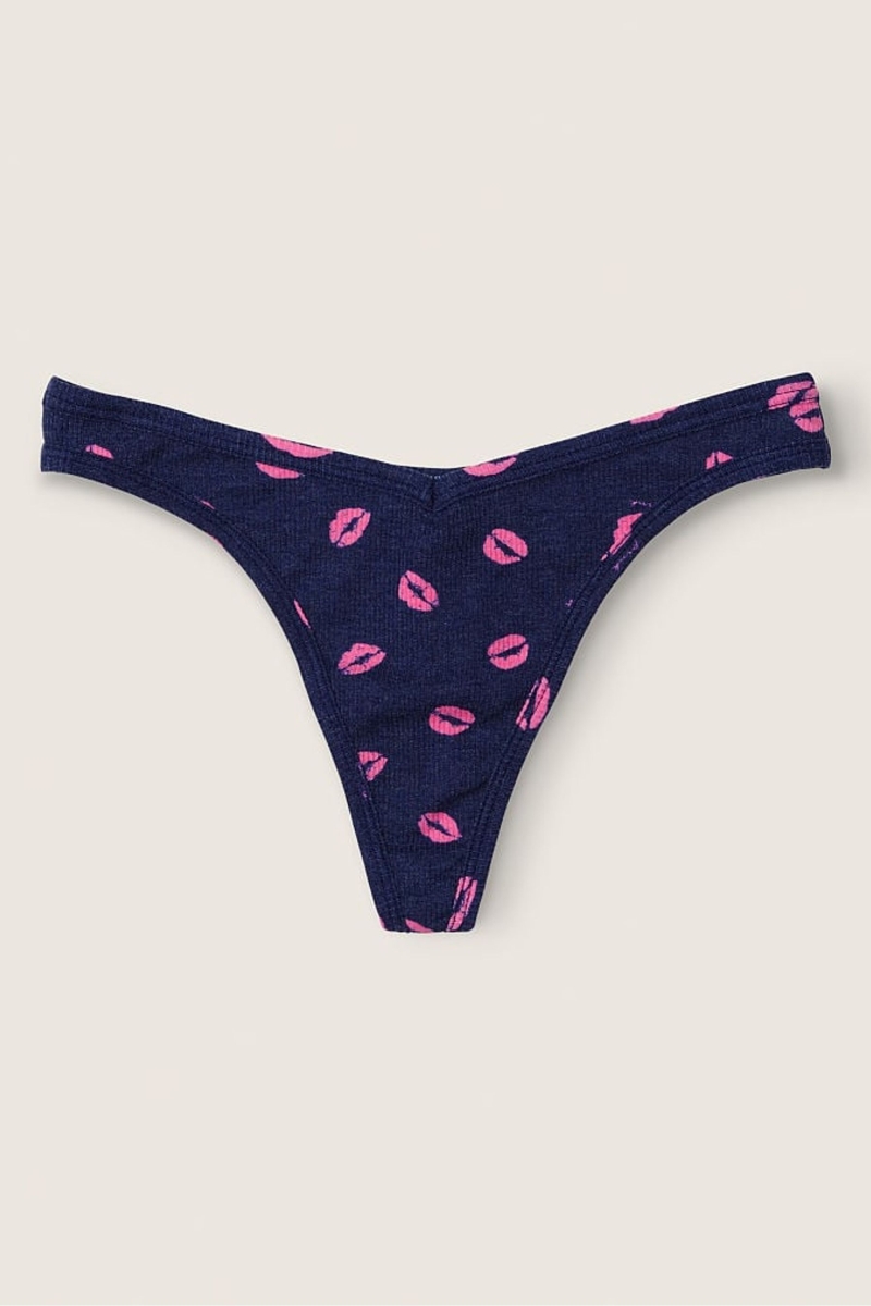 Victoria\'s Secret Stretch Algodon Algodon Tanga Panties Azules | 235810ZCK