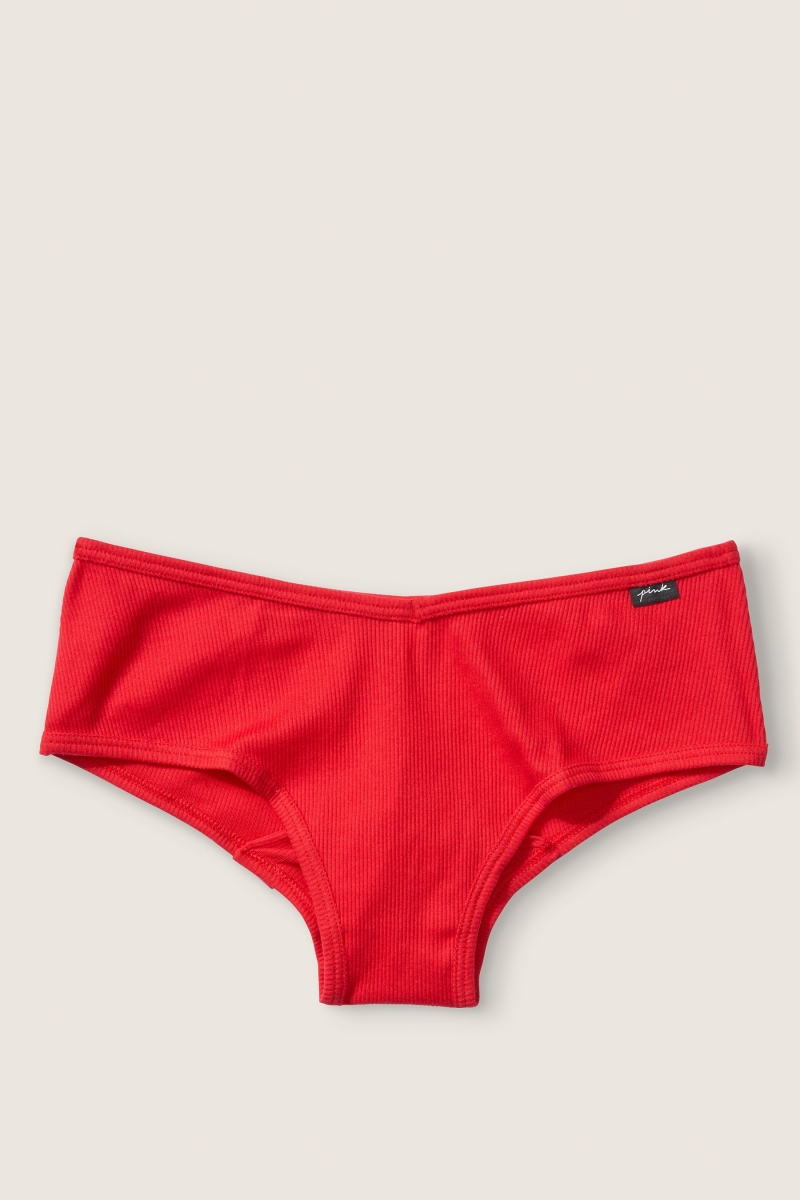 Victoria\'s Secret Stretch Algodon Algodon Cheeky Panties Rojas | 367852IND