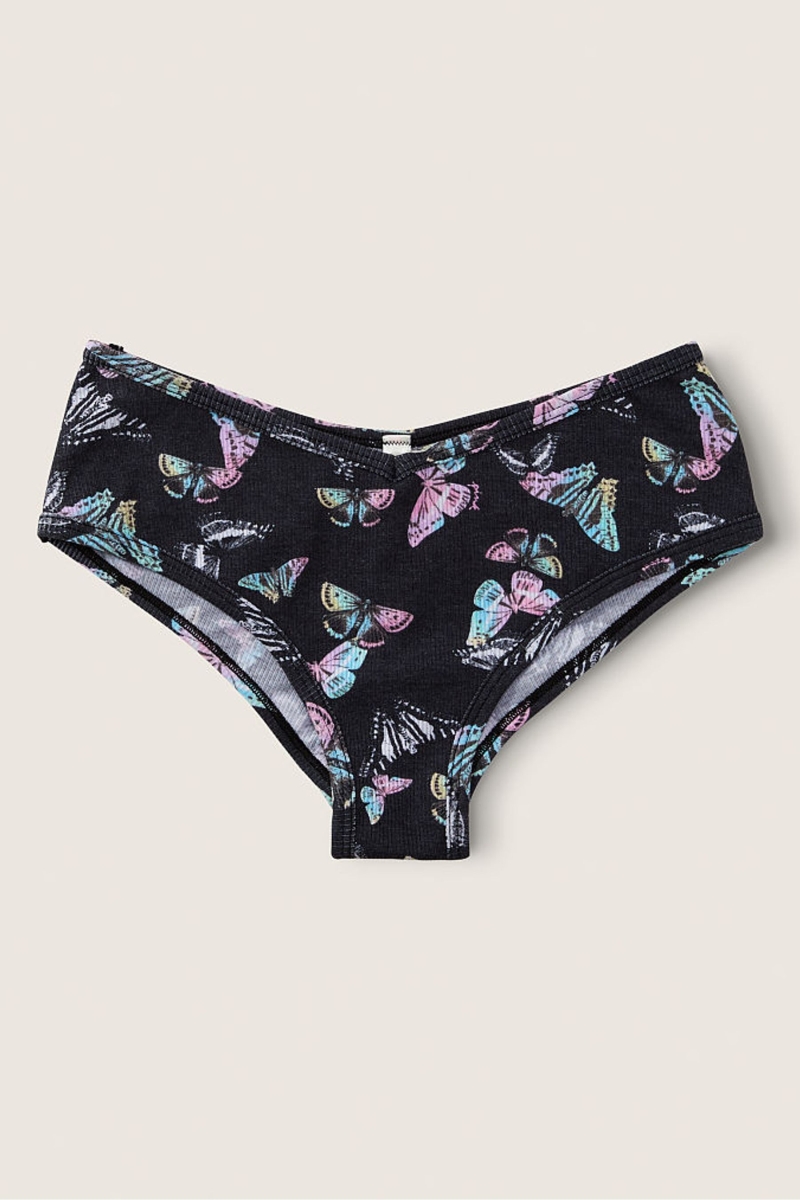 Victoria\'s Secret Stretch Algodon Algodon Cheeky Panties Negras | 485790TZY