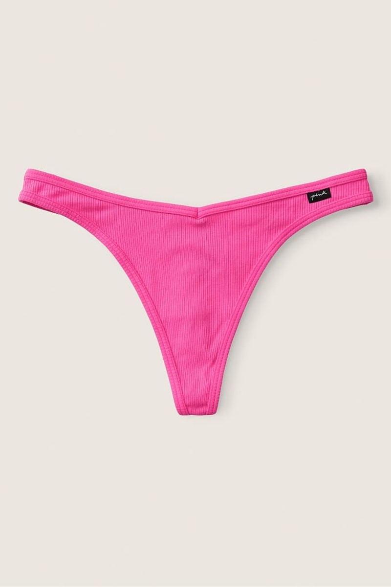 Victoria\'s Secret Stretch Algodon Algodon Tanga Panties Rosas | 572301HPO