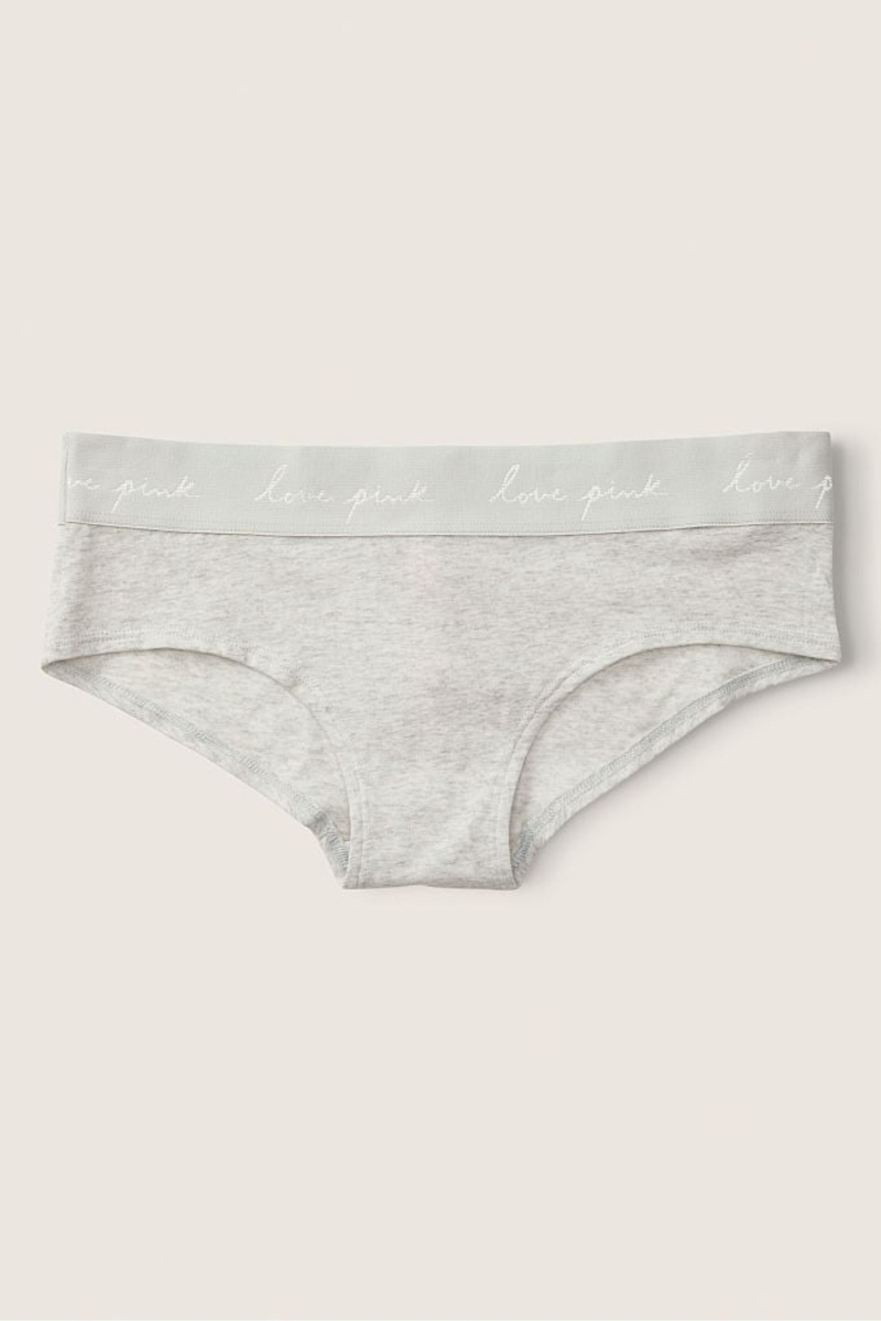 Victoria\'s Secret Stretch Algodon Algodon Logo Hipster Panties Gris | 592317QXW