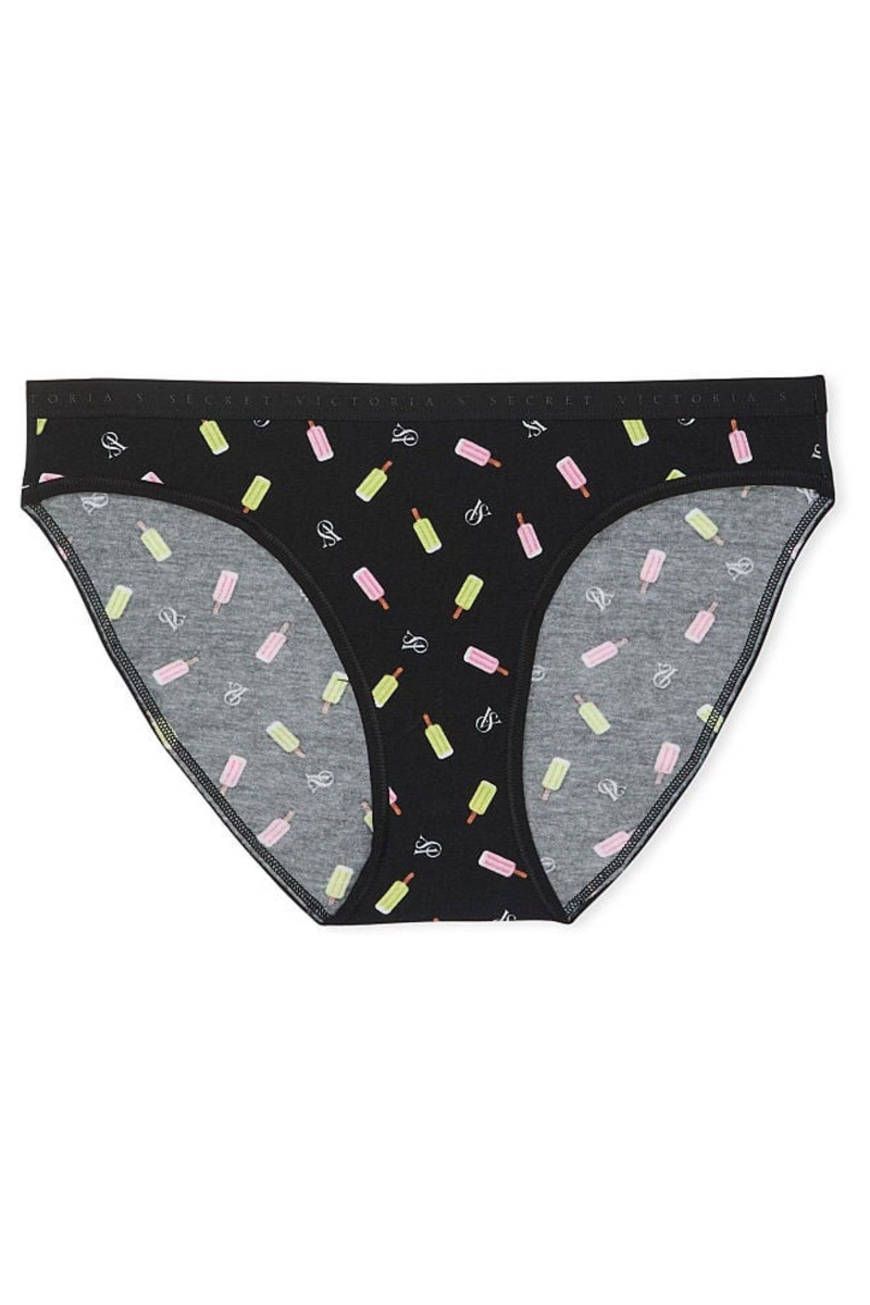 Victoria's Secret Stretch Algodon Algodon Bikini Panties Negras | 620748ZRN