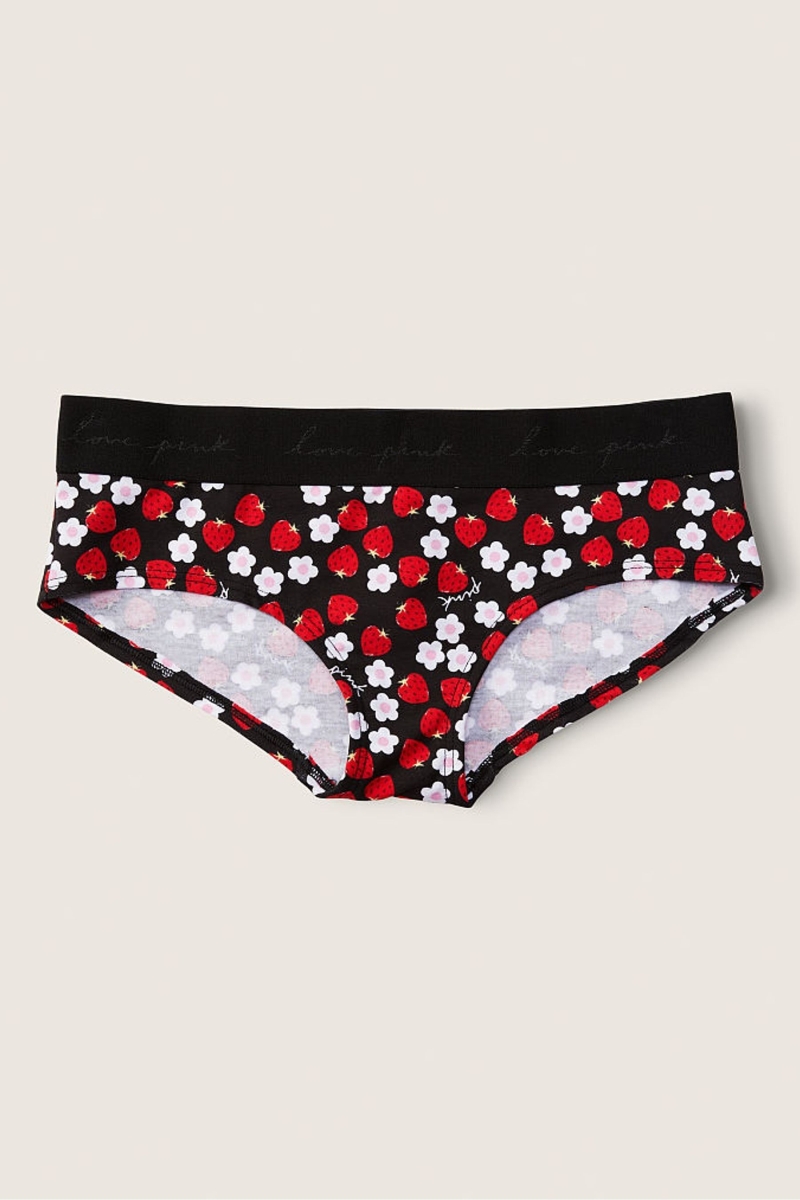 Victoria\'s Secret Stretch Algodon Algodon Logo Hipster Panties Negras | 785302PHT