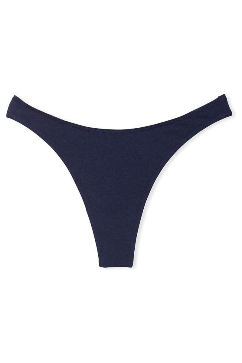 Victoria's Secret Stretch Algodon Algodon High Leg Tanga Panties Negras | 849607MUK