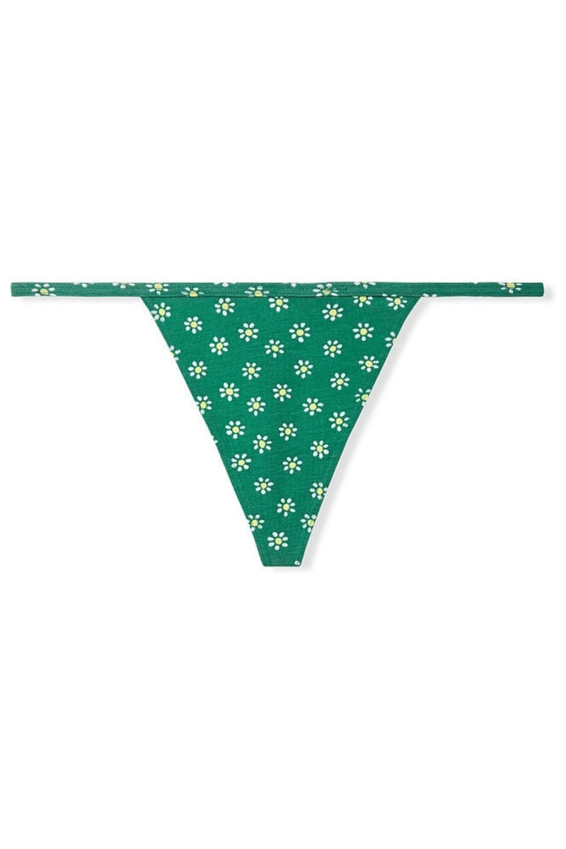 Victoria\'s Secret Stretch Algodon Algodon G String Panties Verde | 976438ACU