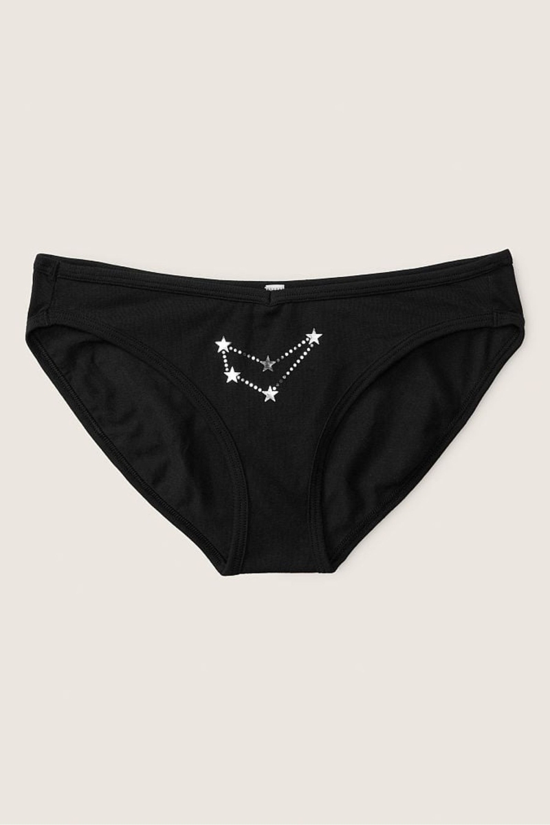 Victoria\'s Secret Stretch Algodon Astrology Algodon Bikini Panties Negras | 985723OBX