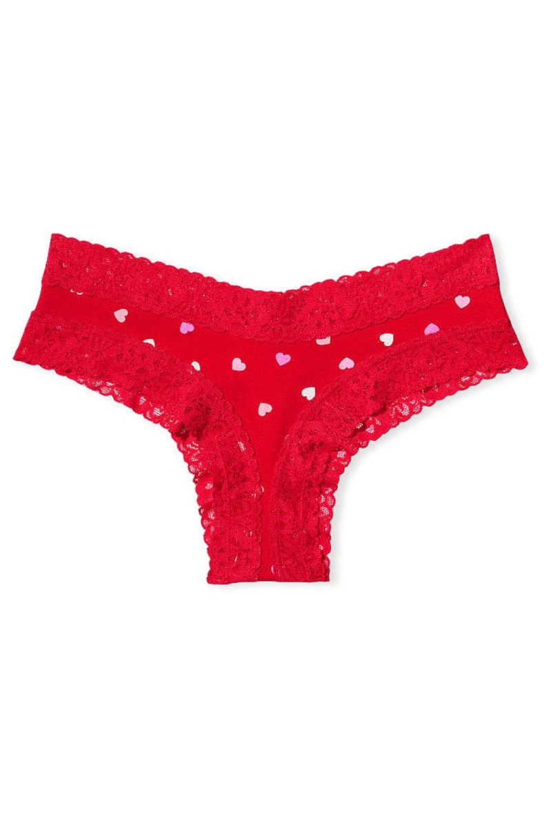 Victoria's Secret Stretch Algodon Encaje Cintura Algodon Cheeky Panties Azules | 074368JUS