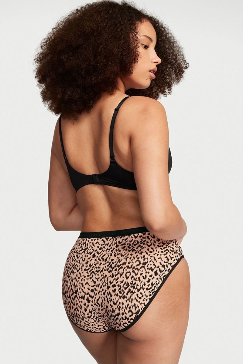 Victoria's Secret Stretch Algodon High Leg Brief Panties Leopardo Marrones | 815463PVD