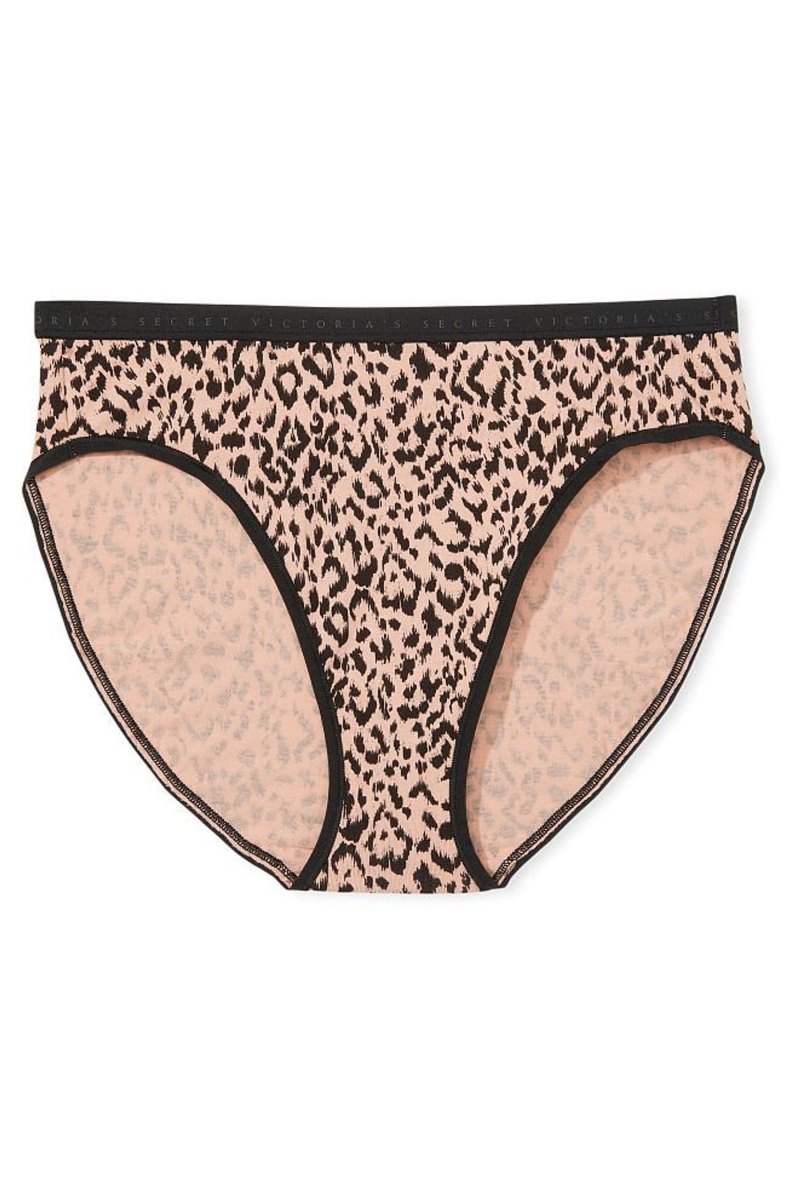 Victoria's Secret Stretch Algodon High Leg Brief Panties Leopardo Marrones | 815463PVD