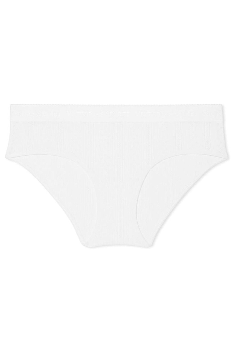 Victoria's Secret Stretch Algodon Logo Cintura Pointelle Hipster Panties Moradas | 493507RAI