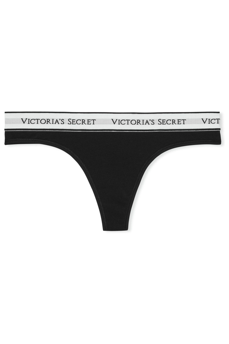 Victoria's Secret Stretch Algodon Logo Panties Azules | 250896TSO