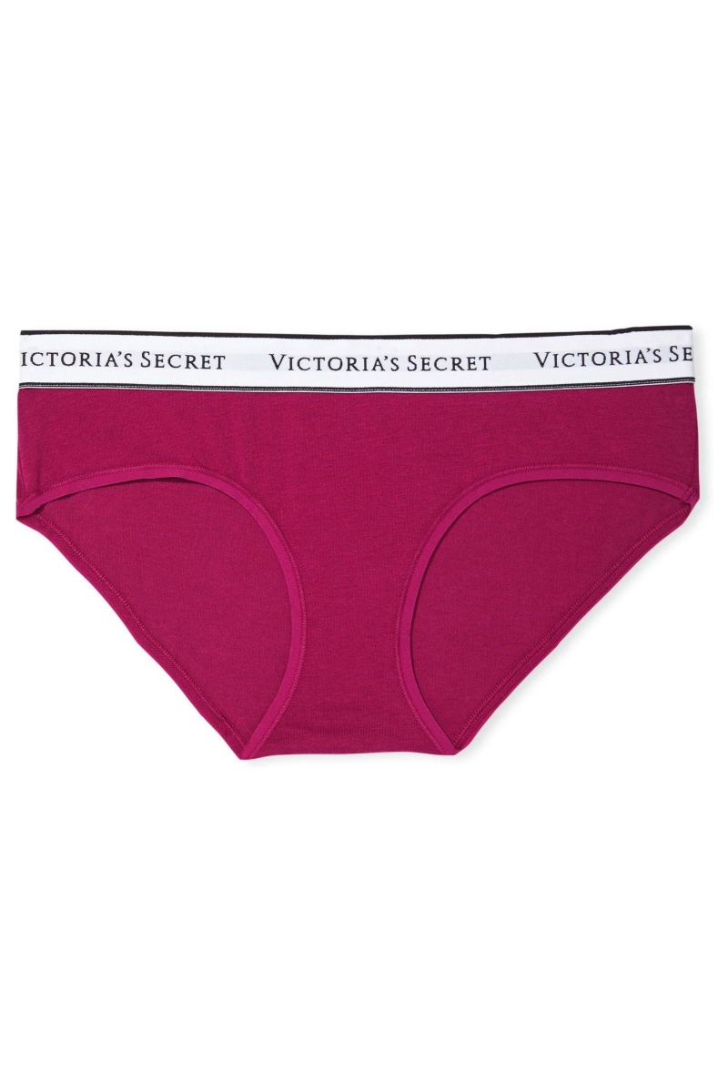 Victoria's Secret Stretch Algodon Logo Panties Burdeos Rojas | 342506YPX