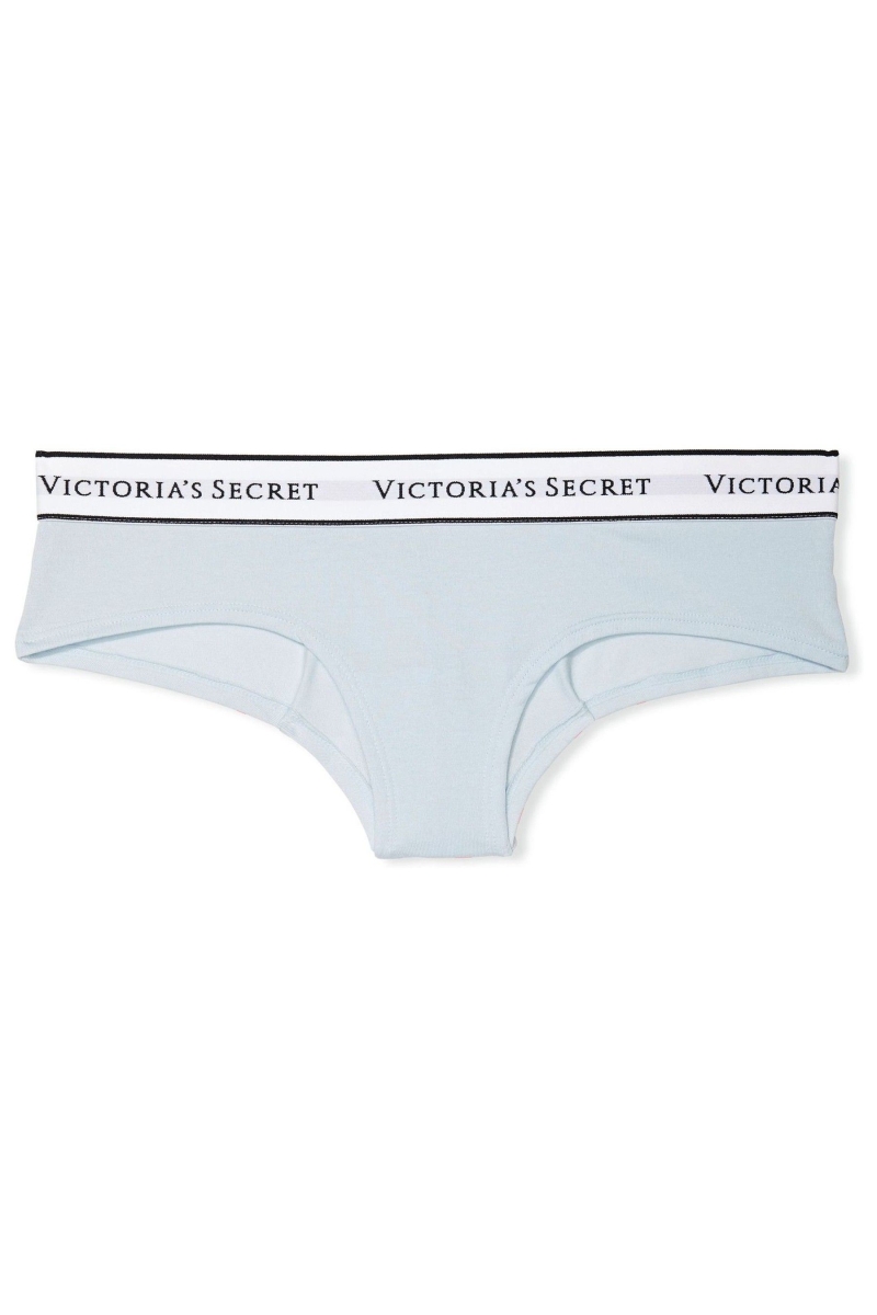 Victoria's Secret Stretch Algodon Logo Panties Azules | 793514JDL