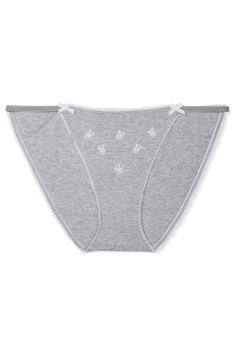 Victoria's Secret Stretch Algodon Stretch Algodon String Bikini Panties Gris | 023569CBY