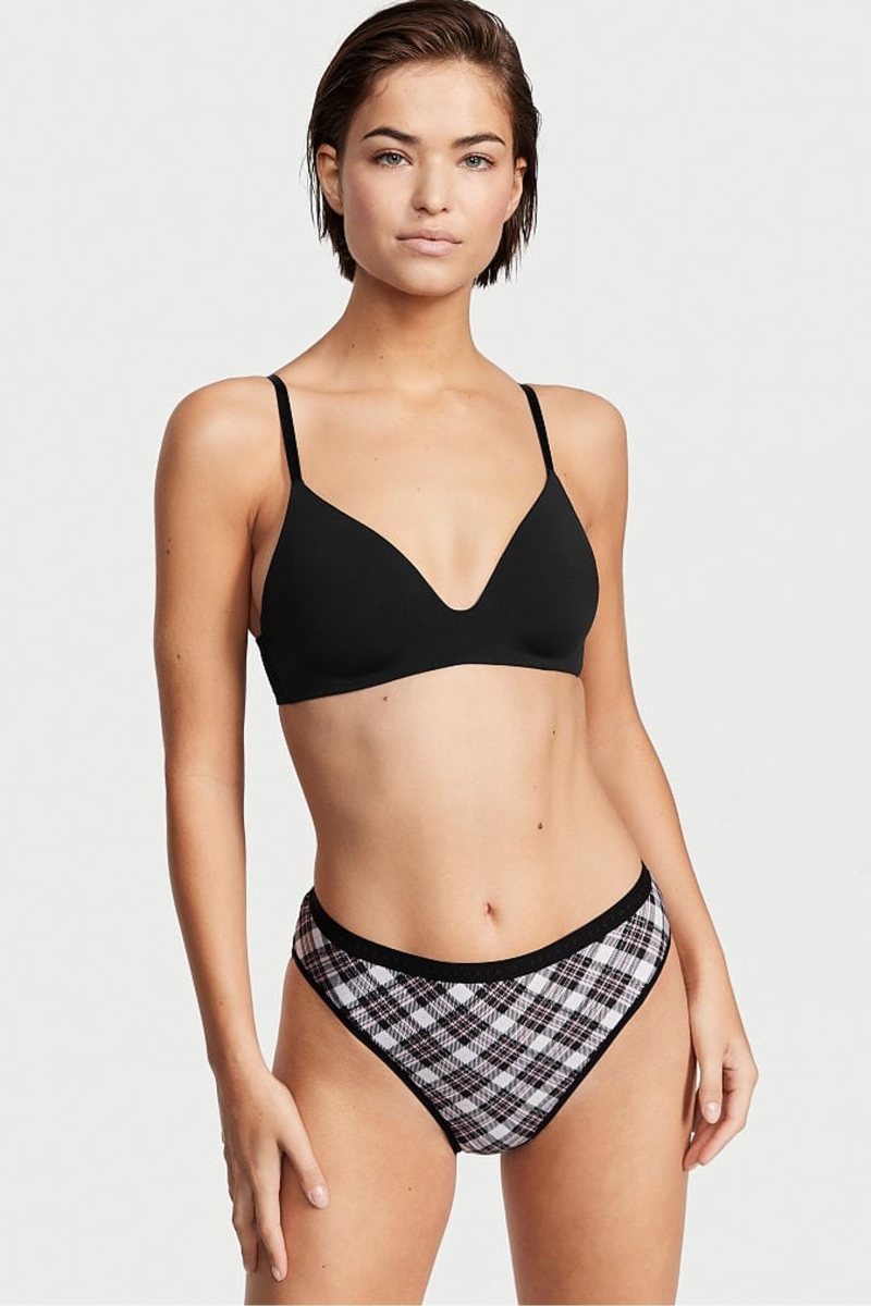 Victoria\'s Secret Stretch Algodon Stretch Algodon High Leg Brief Panties Negras | 485972NXF