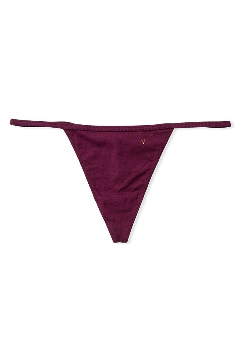 Victoria's Secret Stretch Algodon Stretch Algodon G String Panties Burdeos Moradas | 536748UTM