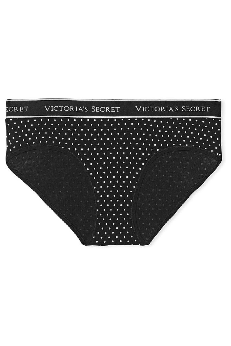 Victoria's Secret Stretch Algodon Stretch Algodon Logo Cintura Hipster Panties Azules | 548192NPI