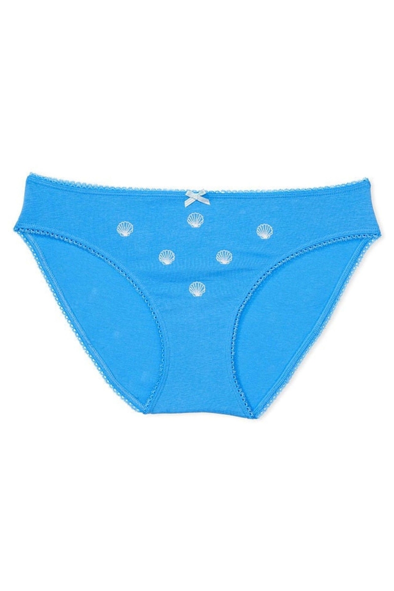 Victoria's Secret Stretch Algodon Stretch Algodon Panties Azules | 967240AIR