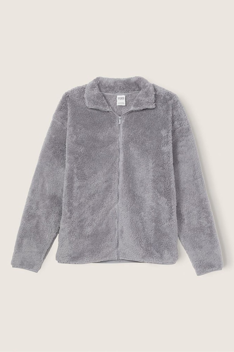 Victoria's Secret Teddy FullZip Jacket Gris | 548302NGI