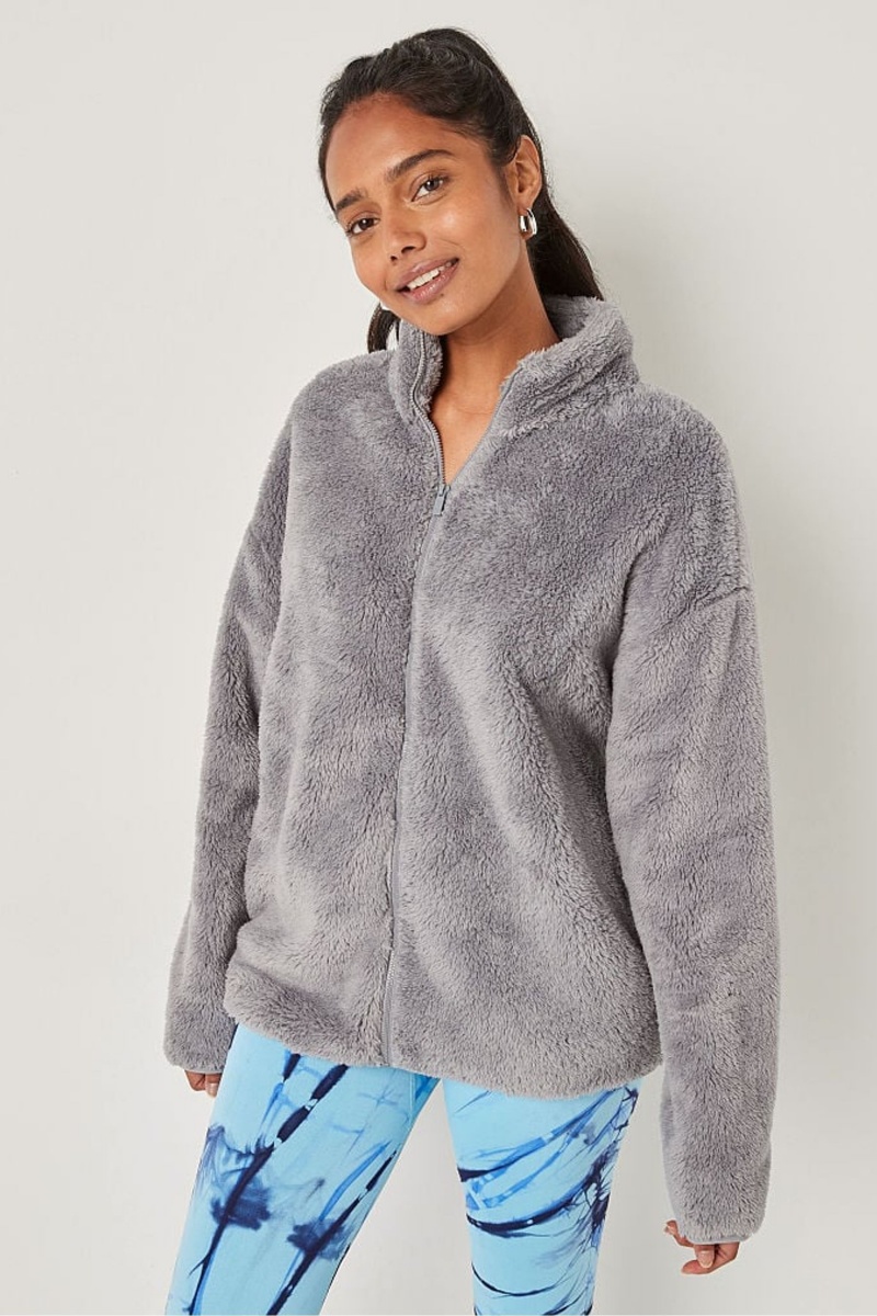 Victoria\'s Secret Teddy FullZip Jacket Gris | 548302NGI